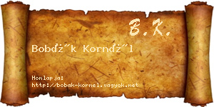 Bobák Kornél névjegykártya